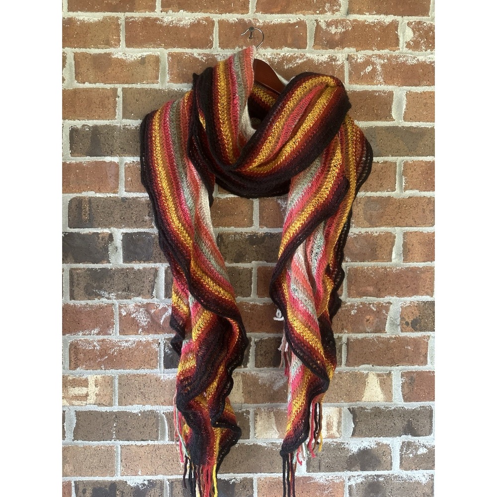 Collection Eighteen Women lightweight Multicolored soft fringe Boho Scarf